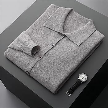 【COOR】 MERINO WOOL POLO CARDIGAN/追跡付 MERINO WOOL-BLEND POLO CARDIGAN - GRAY MÉLANGE | COS